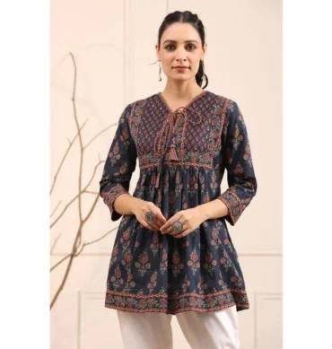Aentic Women’s Printed Short Kurti – Stylish Ethnic Top for Women