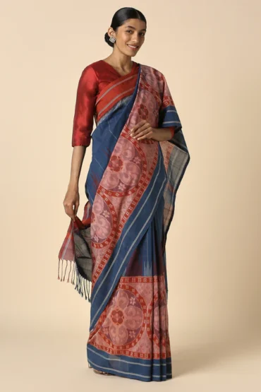 Aentic Pochampally Ikat Cotton Saree