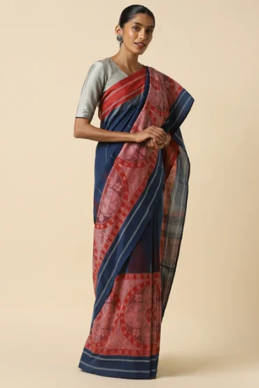 Aentic Farida Pochampally Ikat Cotton Saree