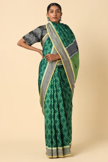 Aentic Noor Pochampally Ikat Silk Saree