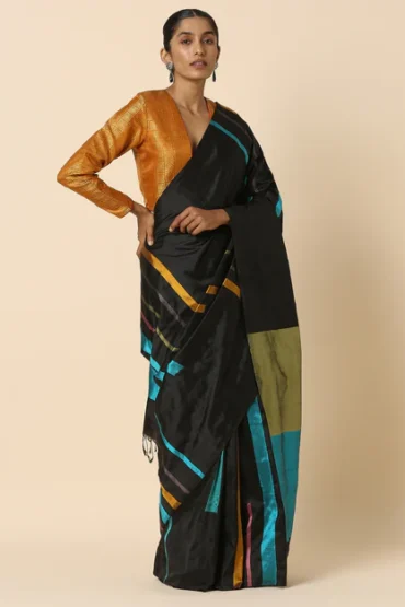 Aentic Meghni Pochampally Ikat Silk Saree