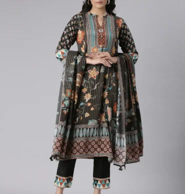 Aentic Women’s Printed Kurta Pant & Dupatta Set – Elegant Ethnic Wear
