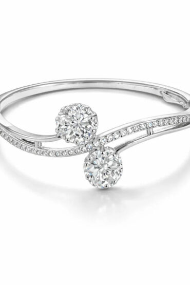 Silver-Plated Dual Floral CZ Bracelet