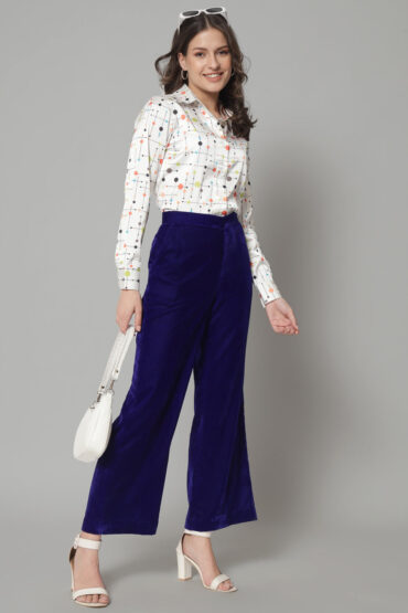 Comfortable Velvet Trouser- Blue