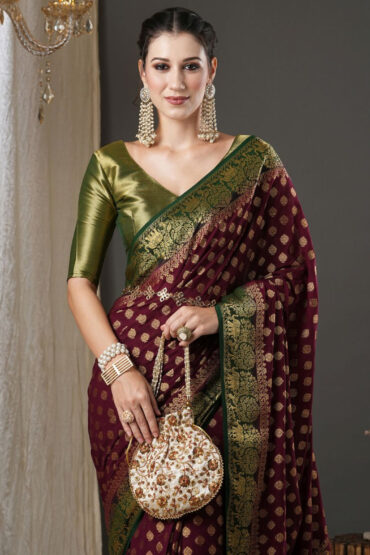 Tina Brown Georgette Printed Aentic Saree