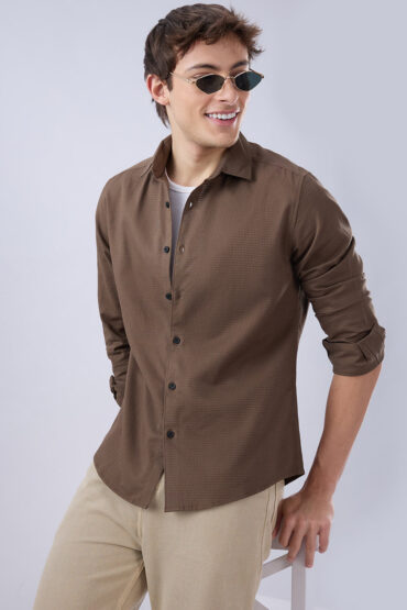 Sepia Brown Textured Shirt