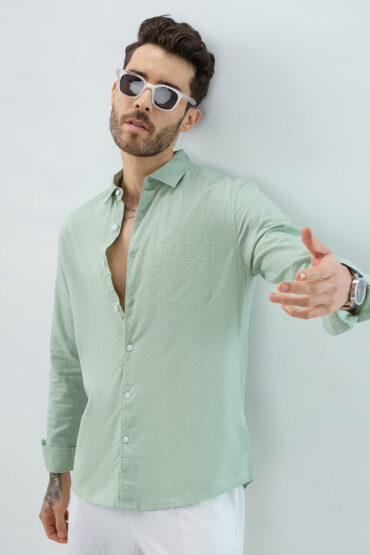 Green Pistachio Pop Slub Shirt