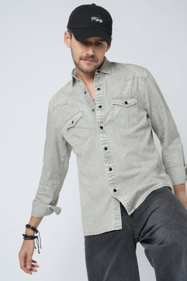 Greystone Acid Wash Double Pocket Shirt