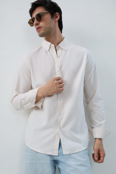 Mellow Yellow Pinstripe Button-Down Collar Shirt