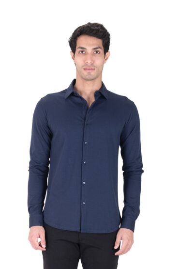 Fluid Cotton Flow Shirt - Deep Navy