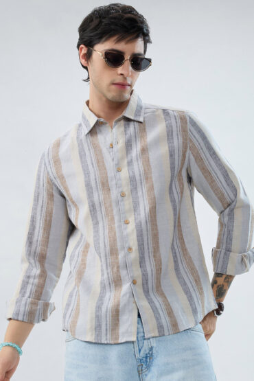 Sandswept Stripes Breezy Linen Blend Shirt