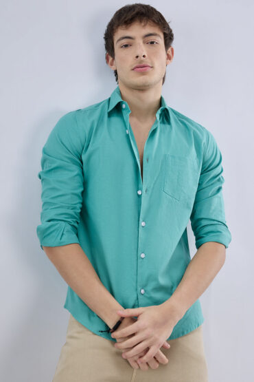 Pine Green Slub Textured Everyday Shirt