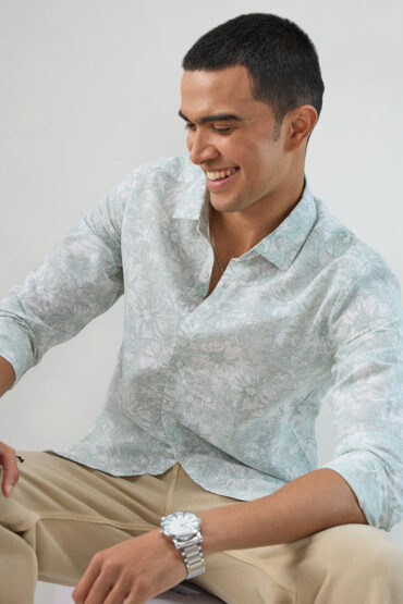 Pastel Green Floral Bloom Shirt