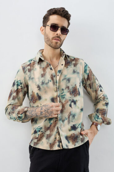 Sand Moss Multi-Tone Corduroy Shirt