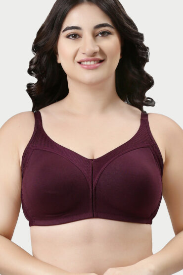 Aentic Innovations Fabcool Full Support Everyday Full Figure Bra - Jiggle Control and Antimicrobial, Non-Padded, Wirefree, Full Coverage Women's Bra - AB75 (Available in  Plus Sizes) (Purple)