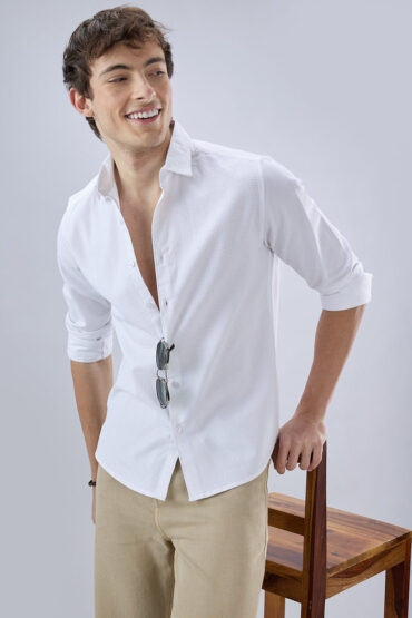 Pearl White Textured Shirt