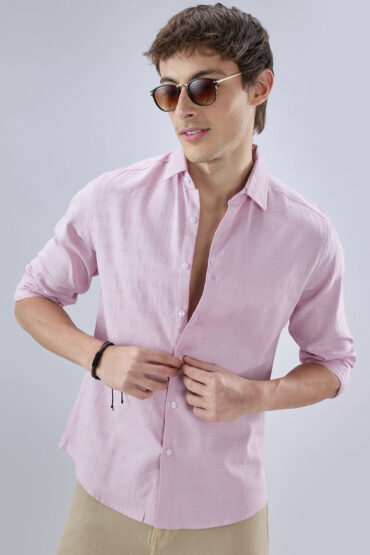 Blush Pink Fine Weave Textured Shirt