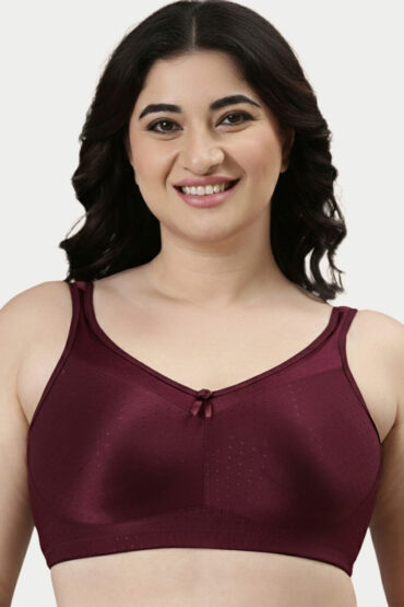 Aentic Hidden X-Frame and Smoothening Women's Full Support Everyday Bra - Jiggle control, Non Padded, Wirefree, Full Coverage - FB12 (Available in Plus sizes) (Grapewine)