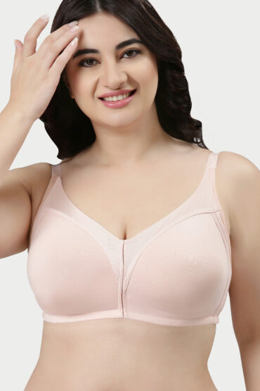 Aentic Innovations Fabcool Full Support Everyday Full Figure Bra - Jiggle Control and Antimicrobial, Non-Padded, Wirefree, Full Coverage Women's Bra - AB75 (Available in  Plus Sizes) (Pearl)