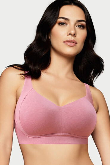 Aentic Bamboo Cotton A077, Side Support, Everyday Women's T-Shirt Bra - 3X Softer, 4X more Absorbent, Antimicrobial, Padded, Wirefree, Full Coverage (Rose Blush)