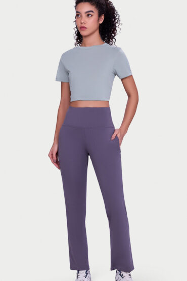 Aentic Fav Flare Pants ? Butter-soft dry-fit, high-rise support & sleek flared style -A407 (Excalibur)