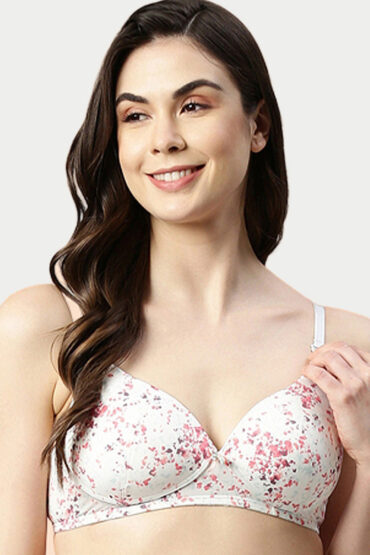 Aentic Women's Perfect Plunge Lift T-Shirt Bra - Detachable Straps, Lightly Padded, Wirefree, Medium Coverage - F023 (Sorrento Print)