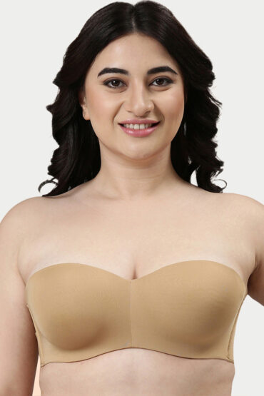 Aentic Strapless Multiway Styling Women's T-Shirt Bra - Padded, Wired, Medium Coverage - F074 (Available in Plus Sizes) (Buff)