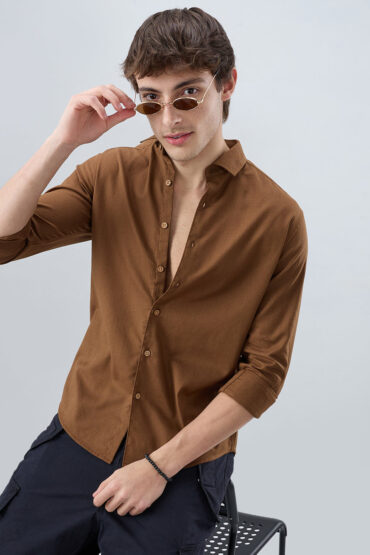 Deep Brown Dense Weave Shirt