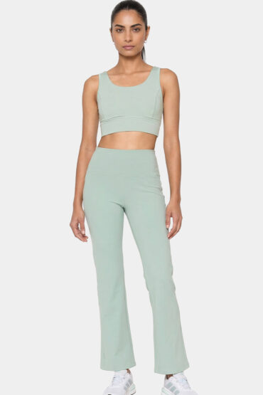 Aentic Fav Flare Pants ? Butter-soft dry-fit, high-rise support & sleek flared style -A407 (Sage Green)