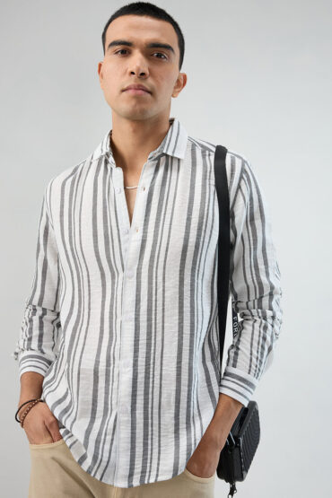 Timeless Monochrome Vertical Striped Shirt