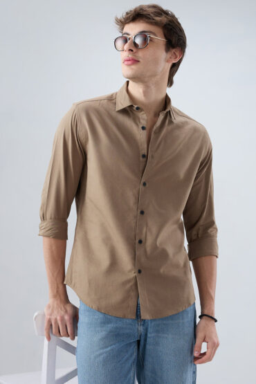 Luxe Olive Brown Oxford Shirt