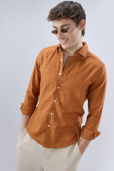 Antique Rust Fine Weave Textured Shirt