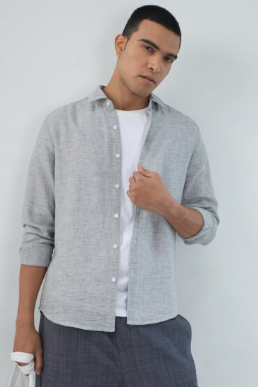 Elegant Grey Textured Shirt