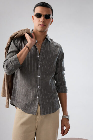 Schmick Pebble Grey Pinstripe Shirt