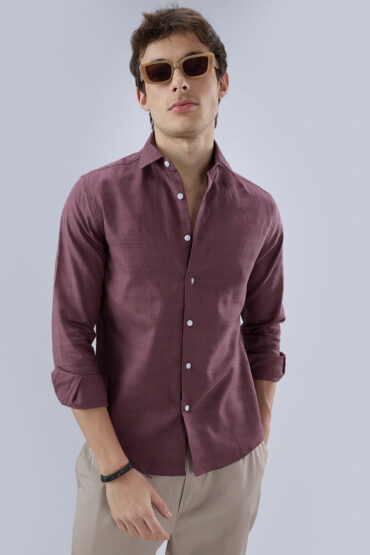 Dark Cocoa Fine Weave Textured Shirt