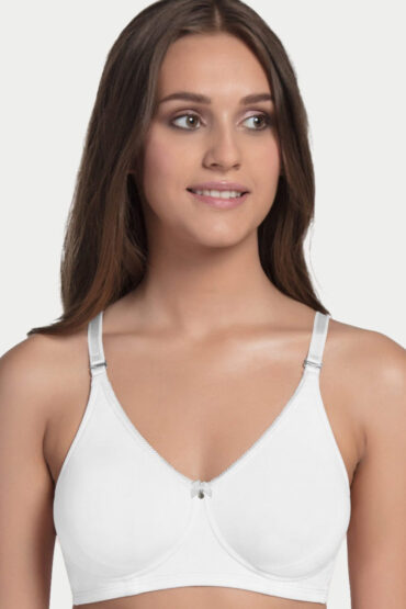 Aentic Comfort Shaper with Plush Side Shaper Panel Women's Cotton Everyday T-Shirt Bra - Detachable Straps, Non Padded, Wirefree, High Coverage - A055 (White)
