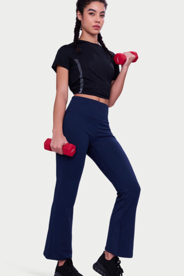 Aentic Fav Flare Pants ? Butter-soft dry-fit, high-rise support & sleek flared style -A407 (Navy)
