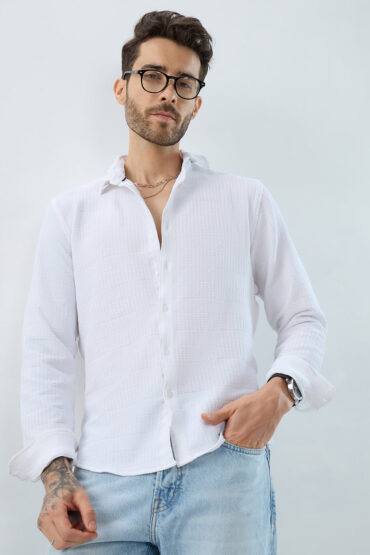Snowfall Cascade Wavy Textured Shirt