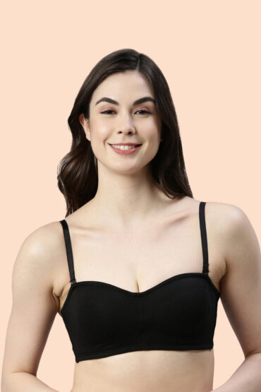Aentic Strapless and Multiway Styling Women's Everyday Cotton Tube Bra - Perfect Shaping, Non-Padded, Wirefree, High-Coverage - A019