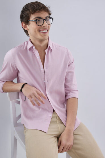 Carnation Pink Textured Everyday Shirt