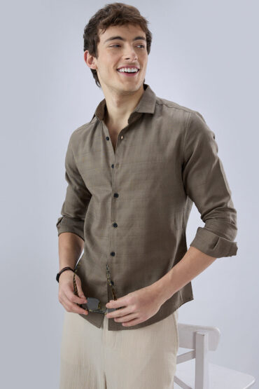 Olive Textured Weave Shirt