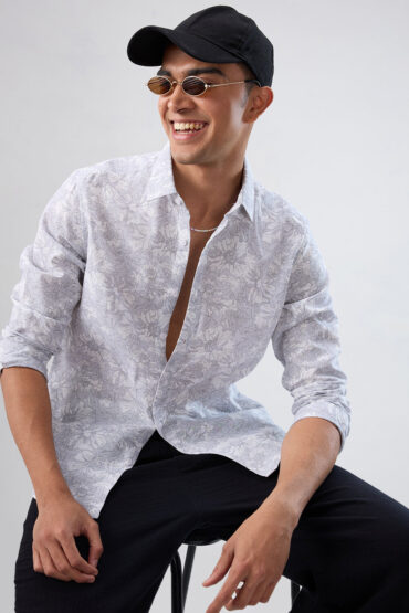 Grey Sketch Botanical Art Shirt