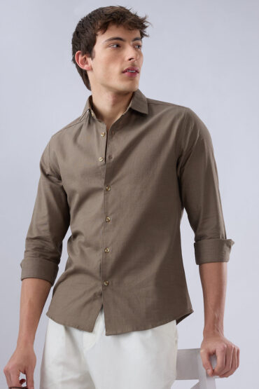 Solid Khaki Fine Weave Everyday Shirt