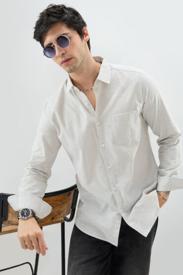 Grey Slub Textured Everyday Shirt