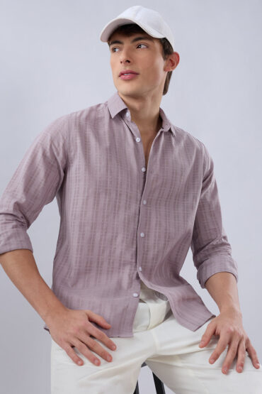 Lilac Luster Textured Sheer Checks Shirt