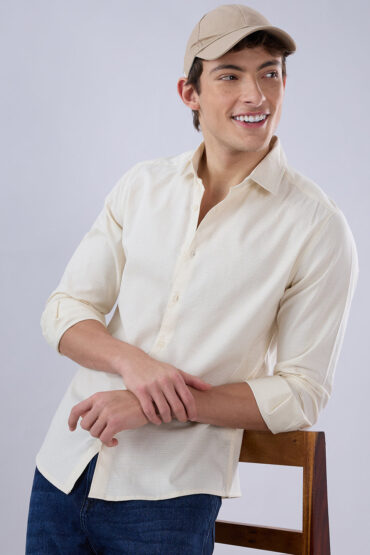 Coffee Cream Textured Everyday Shirt