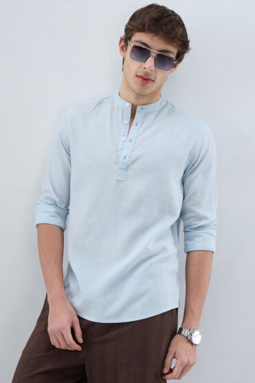 Premium Sky Blue Linen Blend Kurta