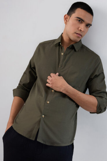 Forest Olive Fineweave Everyday Shirt