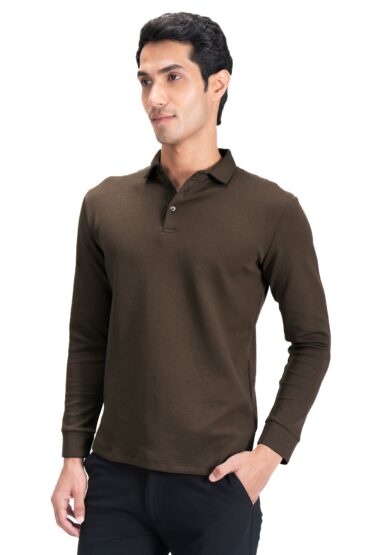 Legacy Polo Sweater- Chocolate Brown