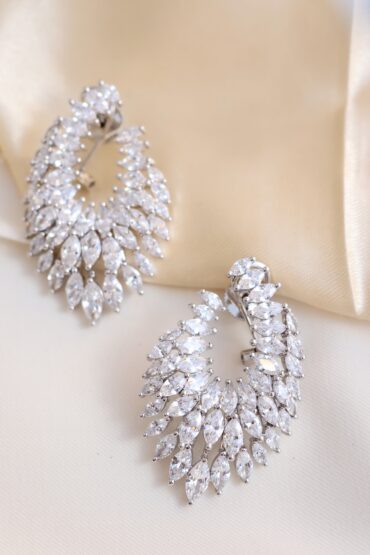 Marquise Cluster Diamond Statement Earrings